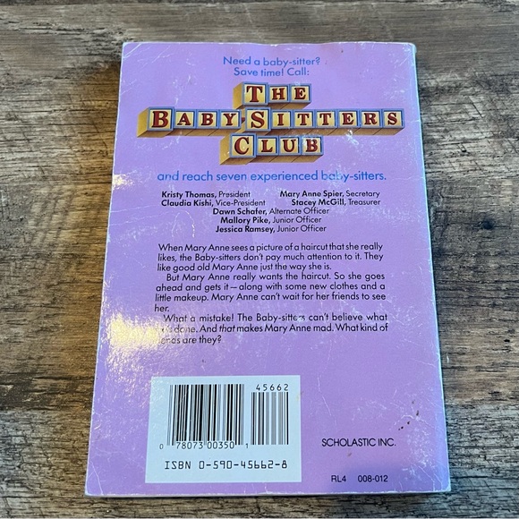 The Babysitters Club Mary-Anne’s Makeover by Paperback Young Chapter Book - Picture 2 of 2